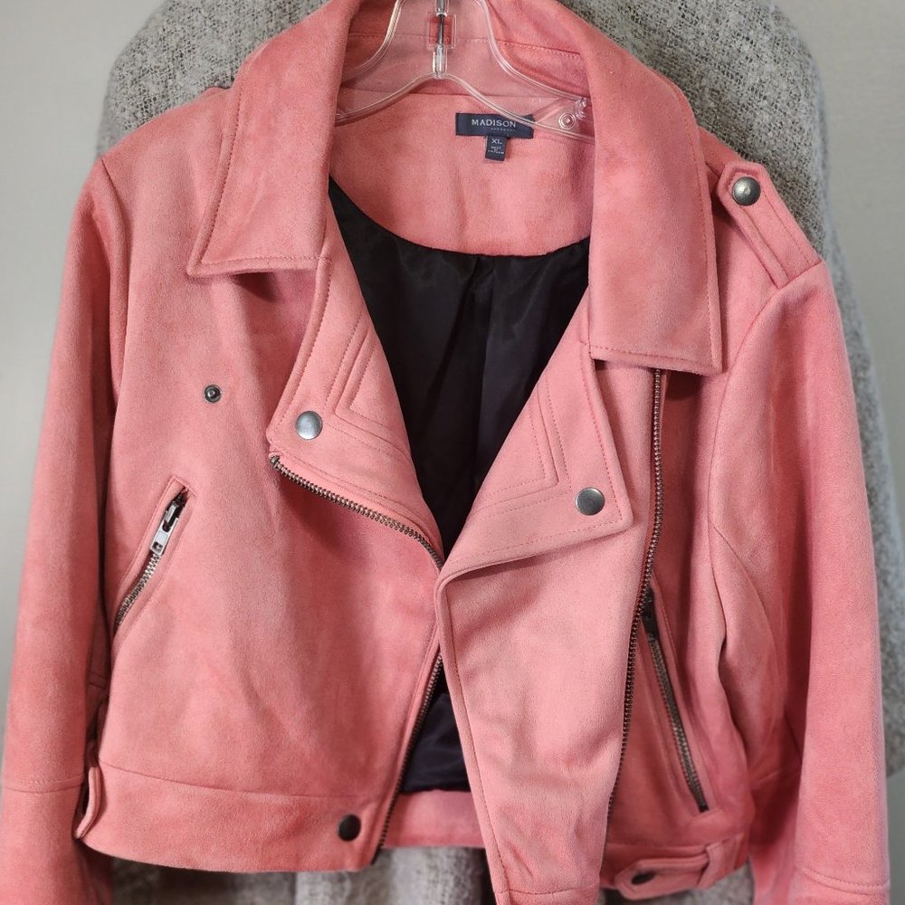 Madison faux-suede cropped jacket